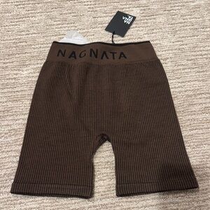Nagnata Rib Biker Short in Cacao Black